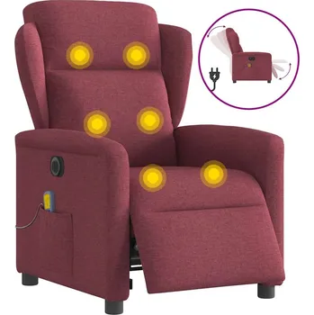 Křeslo Elektrické masážní polohovací křeslo vínové textil - 8721102961090