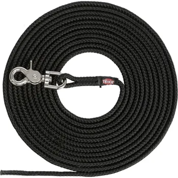 Vodítko pro psa Trixie Stopovací vodítko kulaté, vypouštěcí karabina, černá Velikost: S-M: 5 m/ø 6 mm