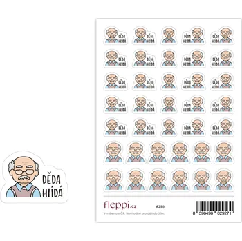 samolepka Fleppi Samolepky Děda hlídá