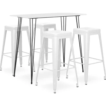 Jídelní set 5dílný barový set bílý - 8720286172452