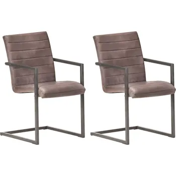 Jídelní židle Konzolové jídelní židle 2 ks hnědé pravá kůže - 8720286067703