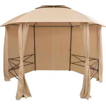 Zahradní altán Zahradní altán se závěsy šestiúhelníkový 360 x 265 cm - 8718475507291
