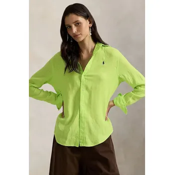 Pánská košile Lněná košile Polo Ralph Lauren 211970730 zelená 70X, vel. S