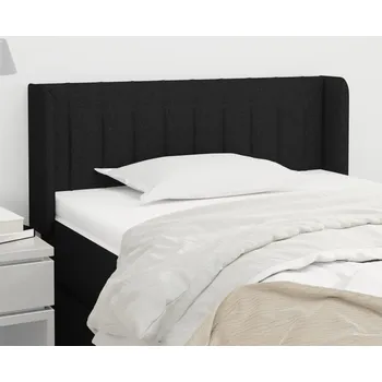 Čelo postele typu ušák černé 103 x 16 x 78/88 cm textil - 8720287268628