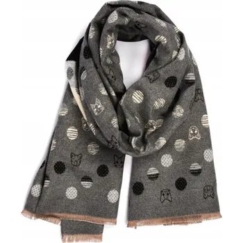 Šála Velká dámská bavlněná šála teplá oboustranná s kočkami