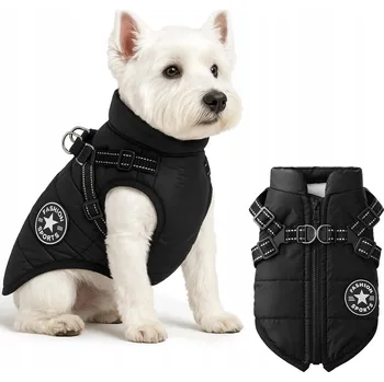 Obleček pro psa TEPLÁ BUNDA S POPRUHY PRO PSA PODZIM ZIMA OBLEČEK VESTA XL REFLEXNÍ