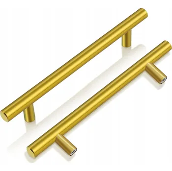 Nábytkové kování Nábytková úchytka pro zásuvkové skříňky, kovová, zlatá, 128 mm, 5 kusů