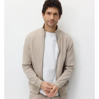 Pánská mikina Reserved - Mikina se stojáčkem - béžová - 520EF-08X - 520EF-08X-S