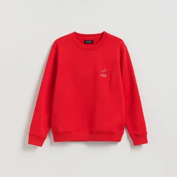 Pánská mikina Reserved - Mikina regular z bavlny - červená - 407HM-33X - 407HM-33X-XXL