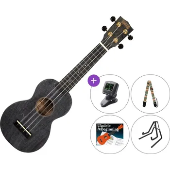 Ukulele Mahalo MS1TBK SET Transparent Black Sopránové ukulele