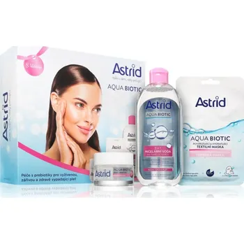 Pleťová maska Astrid Aqua Biotic Astrid Aqua Biotinc denní a noční krém 50 ml + Astrid Aqua Biotic čisticí micelární voda 400 ml + Astrid Aqua Biotic hydratační plátýnková maska 1 ks