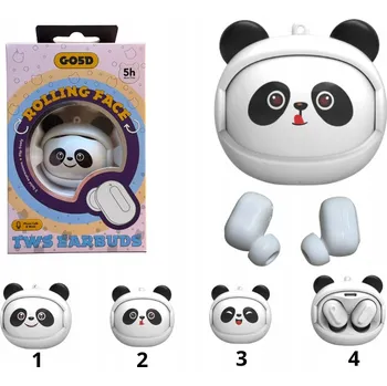 Sluchátka SLUCHÁTKA PRO DĚTI EARBUDS ROLLING FACE PANDA TWS BLUETOOTH
