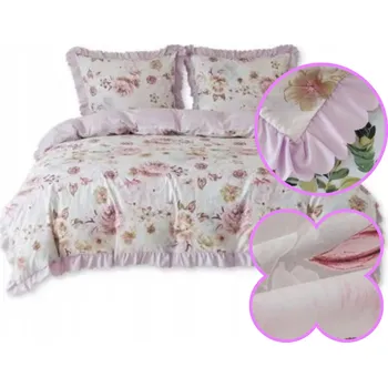 Povlečení Povlečení ELEGANTNÍ s volánky STYLOVÉ 160x200 RŮŽOVÉ ROMANTICKÉ