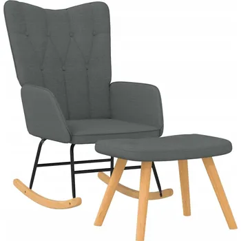 Křeslo Houpací křeslo s podnožkou, tmavě šedé, rozměry: 61 x 78 x 98 cm