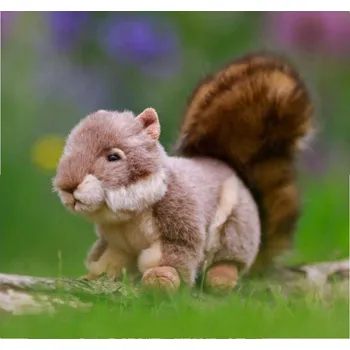 plyšák Plyšová veverka Animigos plyšová hračka s reálným vzhledem