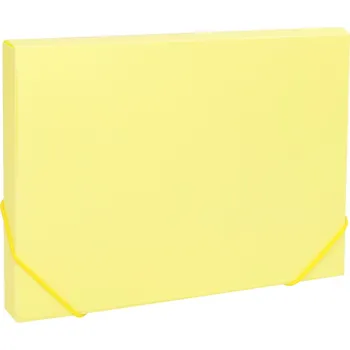 Desky na spisy s gumou, box A4 pastel LUMA, žlutý