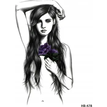 Odstranitelné tetování Dočasné tetování TATTOO 3D VELKÉ DÍVKA 20x15 cm