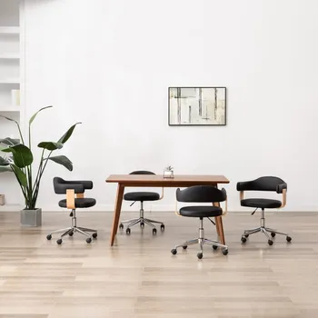 Jídelní židle Otočné jídelní židle 4 ks černé umělá kůže - 8720286023419