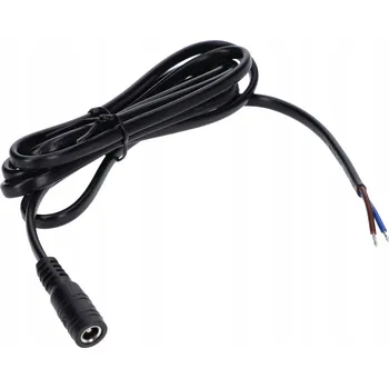 DC napájecí konektor 5.5x2.1 5A, černý kabel, délka 150 cm, 18AWG
