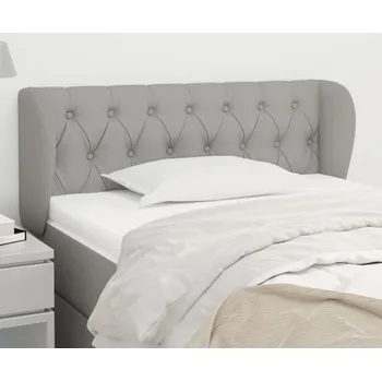 Čelo postele typu ušák světle šedé 103x23x78/88 cm textil - 8720287253341