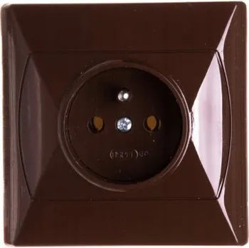 Elektrická zásuvka Nástěnná Elektrická Zásuvka Ospel Brown Akcent GP-1AZ/14
