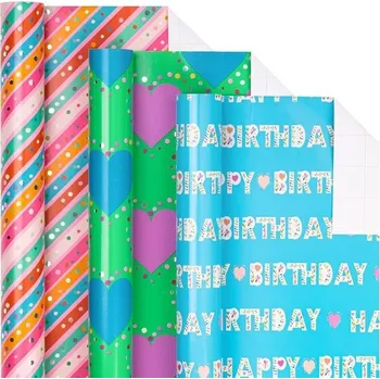 Party dekorace Balicí papír Holijolly k narozeninám v roli - Mini role - Písmeno "Happy Birthday" / Srdce/Motiv à