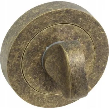 Dveřní kování Interiérová klika Domino Krátká, Štítek kulatý, Štítek s WC zámkem