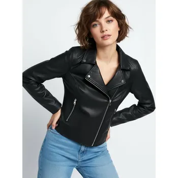 Dámské oblečení Sinsay - Bunda křivák z eko kůže - sříbrná - 6570J-SLV - 6570J-SLV-XXS