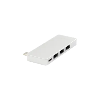 USB hub LMP Basic Hub, USB-C, 3x USB 3.0, čtečka micro/SD karet - USB-C nabíjecí adaptér, stříbrný - 18122