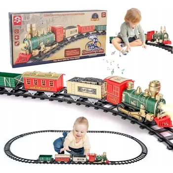 Vláček a vláčkodráha Elektrická vláčkodráha LED, vláček, tunel, koleje, lokomotiva, vagón na baterie