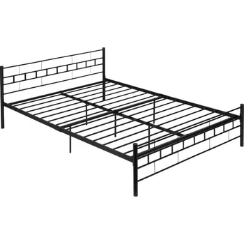 Postel ModernHome DNYSF404A Kovová postel s rámem, 140 x 200 cm, černá