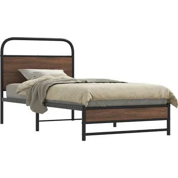 Postel Rám postele bez matrace 100x190 cm hnědý dub kompozitní dřevo - 8721158565709