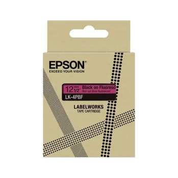Počítač Epson LabelWorks LK-4PBF - Černá na fluorescentní - Role (1,2 cm x 5 m) 1 kazeta/y závěsný box - pásková kazeta - pro LabelWorks LW-C410, LW-C610