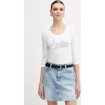 Pánské tričko Tričko s dlouhým rukávem Guess W6RI25.J1314 bílá 00X, vel. L