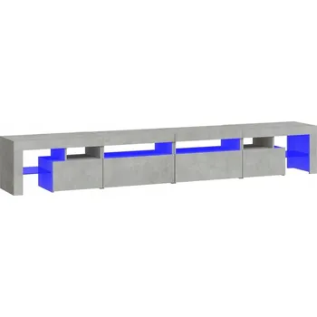 Televizní stolek TV stolek s RGB LED podsvícením, šedý betonu, 260 x 36,5 x 40 cm