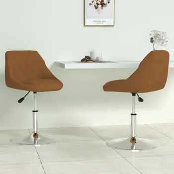Jídelní židle Otočné jídelní židle 2 ks hnědé samet - 8720286536612