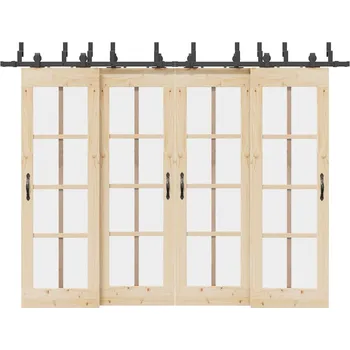 Nábytkové kování Sada příslušenství pro posuvné dveře 305 cm ocelová černá - 8721102857522