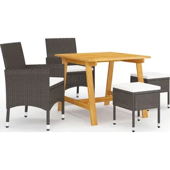 Zahradní sestava 5dílný zahradní jídelní set hnědý - 8720286335659