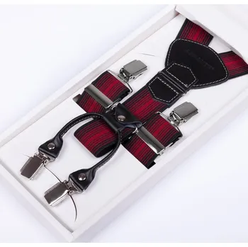 Kšandy Luxusní kšandy červenočerné kožená poutka Assante 90027, Velikost Uni