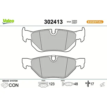 Brzdová destička Sada brzdových destiček, kotoučová brzda VALEO 302413