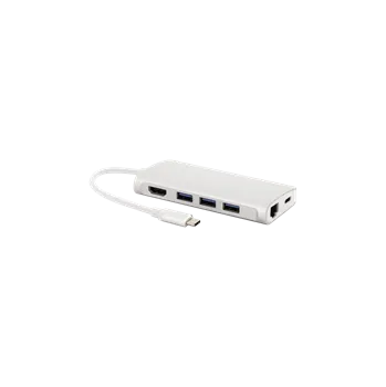 LMP mini Dock, 4K HDMI, 3x USB 3.0, Ethernet, SD/MicroSD, USB-C nabíjecí adaptér, stříbrný - 14368