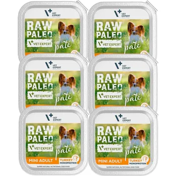 Krmivo pro psa Vetexpert RAW PALEO PATE MINI adult turkey 6x150g - indická etiketa