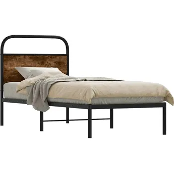 Postel Rám postele bez matrace 75x190 cm kouřový dub kompozitní dřevo - 8721158562937