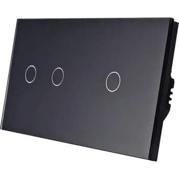 vypínač DOTYKOVÝ SPÍNAČ SVĚTLA 2+1 TROJITÝ SCHODIŠŤOVÝ SKLENĚNÝ VYPÍNAČ