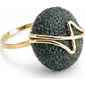 Prsten Zlatý prsten s vltavínem 7,480 gr