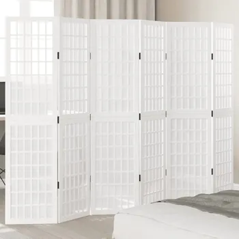 Paraván Paraván 6dílný bílý masivní dřevo pavlovnie - 8721012074897