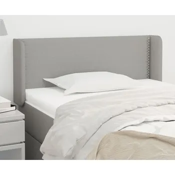 Čelo postele typu ušák světle šedé 103x16x78/88 cm textil - 8720287264828