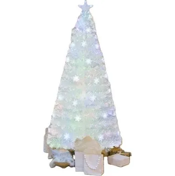 Vánoční stromek Umělý LED vánoční stromek CM24744DE-18, 180 cm, bílý - B COSTWAY