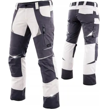 Pracovní obuv PRACOVNÍ KALHOTY do pasu BÍLÉ pánské BAVLNĚNÉ malířské ELASTICKÉ BOZP