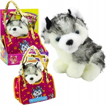 plyšák PEJSEK HUSKY V KABELCE PLYŠOVÝ PLYŠÁK INTERAKTIVNÍ